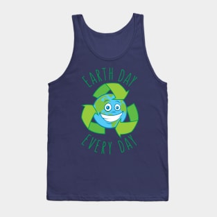 Earth Day Every Day Recycle Cartoon Tank Top